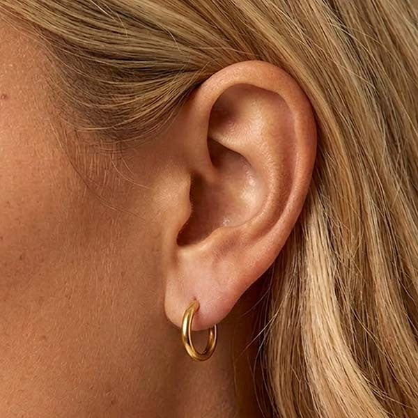 MUCHV gold hoop earrings 16mm, imported from the UK