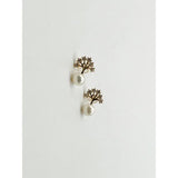 SVNX pearl stud earring diamante tree gold, imported from the UK