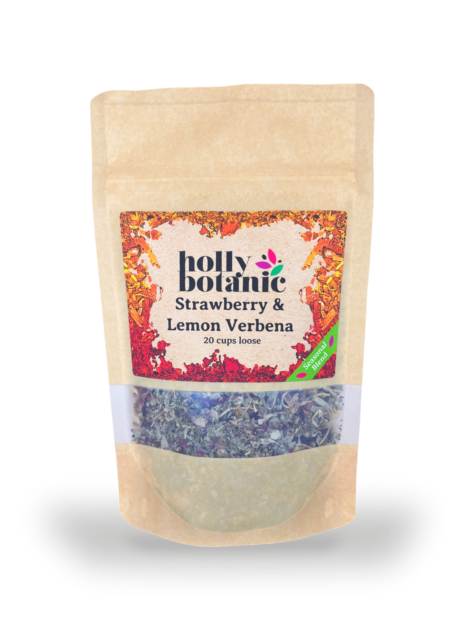 Holly Botanic Strawberry & Lemon Verbena Tisane 20 Cup Loose - British product