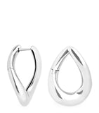 Astrid & Miyu rhodium-plated silver Molten hoop earrings (British brand)