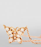 Suzanne Kalan rose gold diamond butterfly necklace adjustable chain - British product