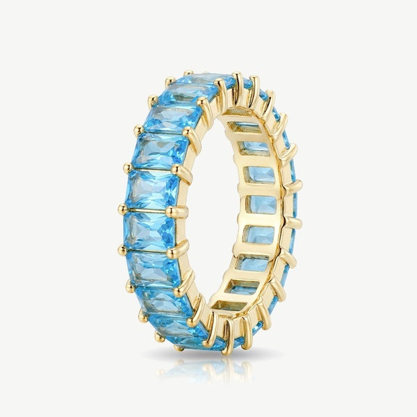 MUCHV gold emerald cut turquoise ring, UK version