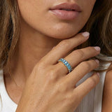 MUCHV gold emerald cut turquoise ring, UK version