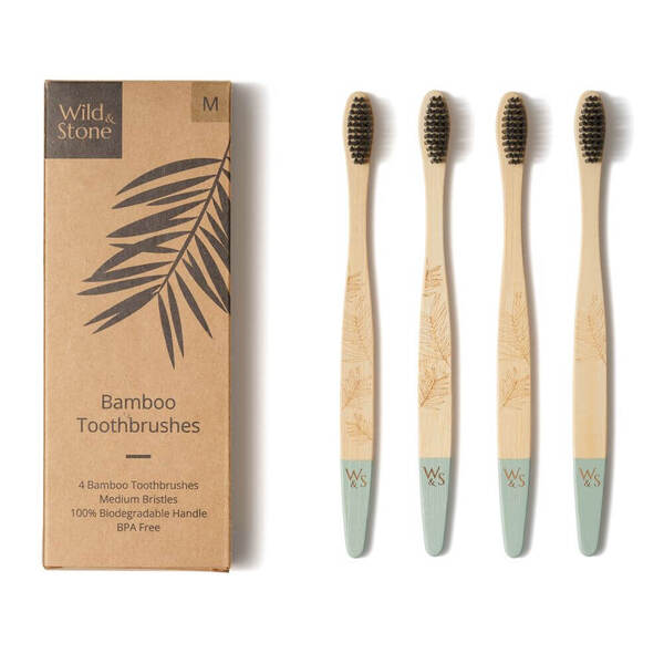 Wild & Stone | Adult Bamboo Toothbrush - 4 Pack - Medium GOODS Superdrug   