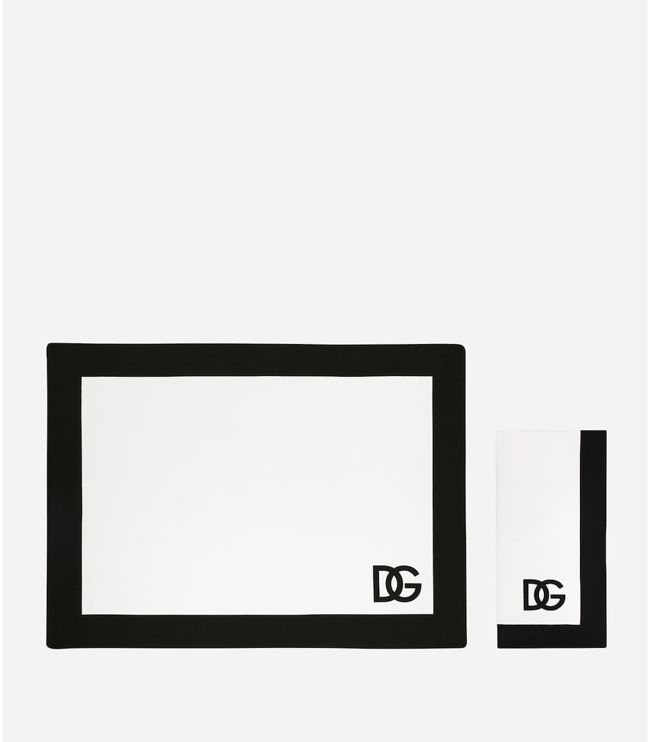 Dolce&Gabbana DG logo placemat and napkin set in soft cotton (British brand)