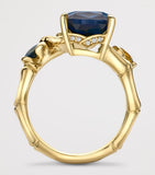 Boodles yellow gold Gemini ring with diamonds and gemstones - British product