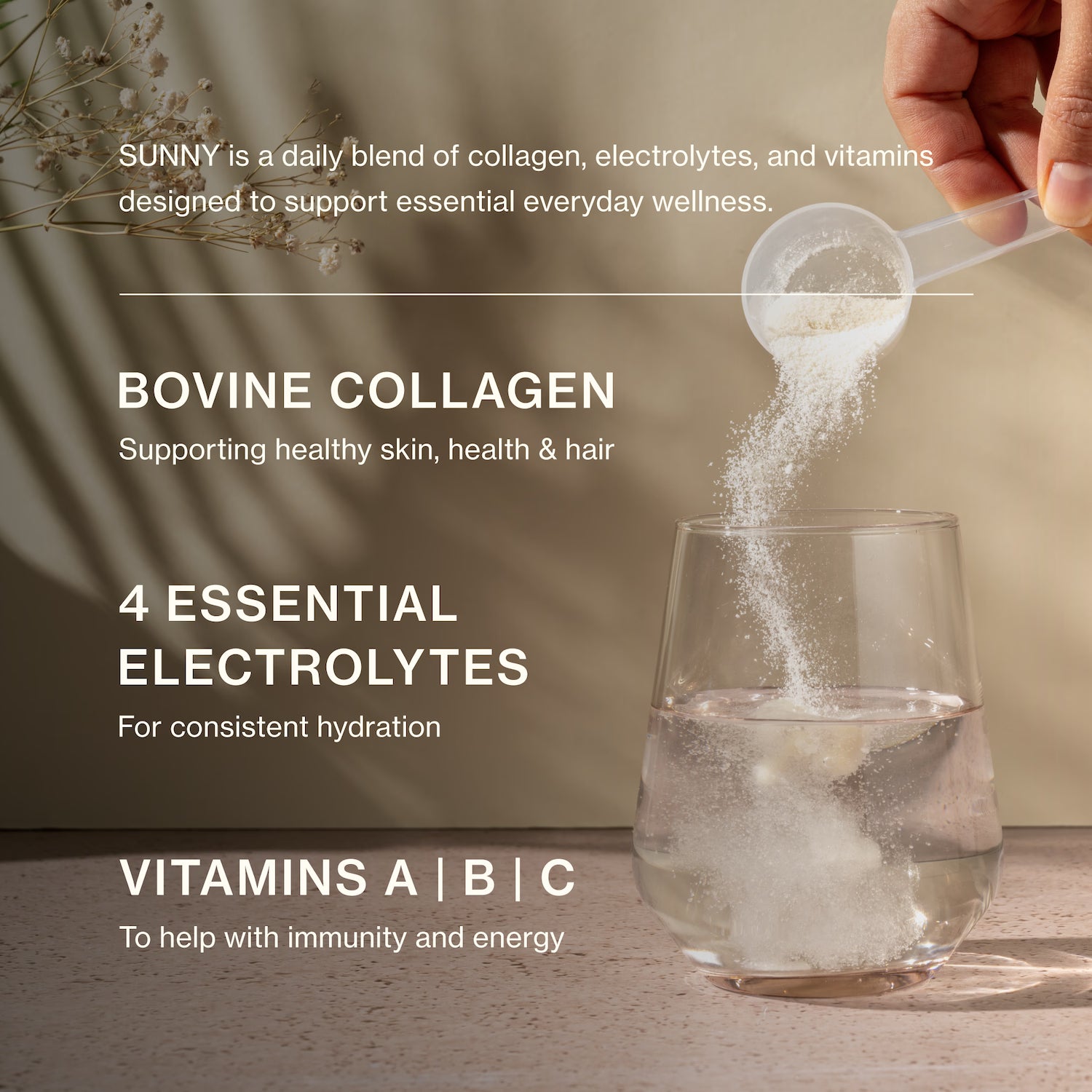 Sunny collagen and electrolytes powder blend raspberry 30 sachets, UK version