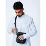 SVNX genuine leather crossbody messenger black - British product