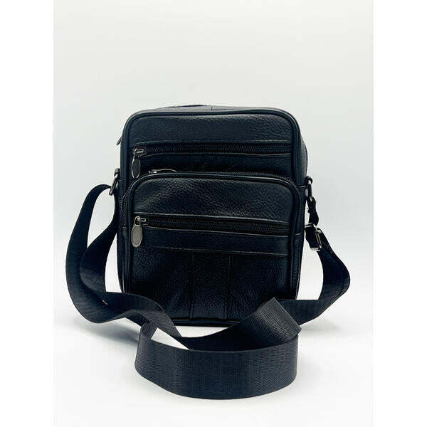 SVNX genuine leather crossbody messenger black - British product