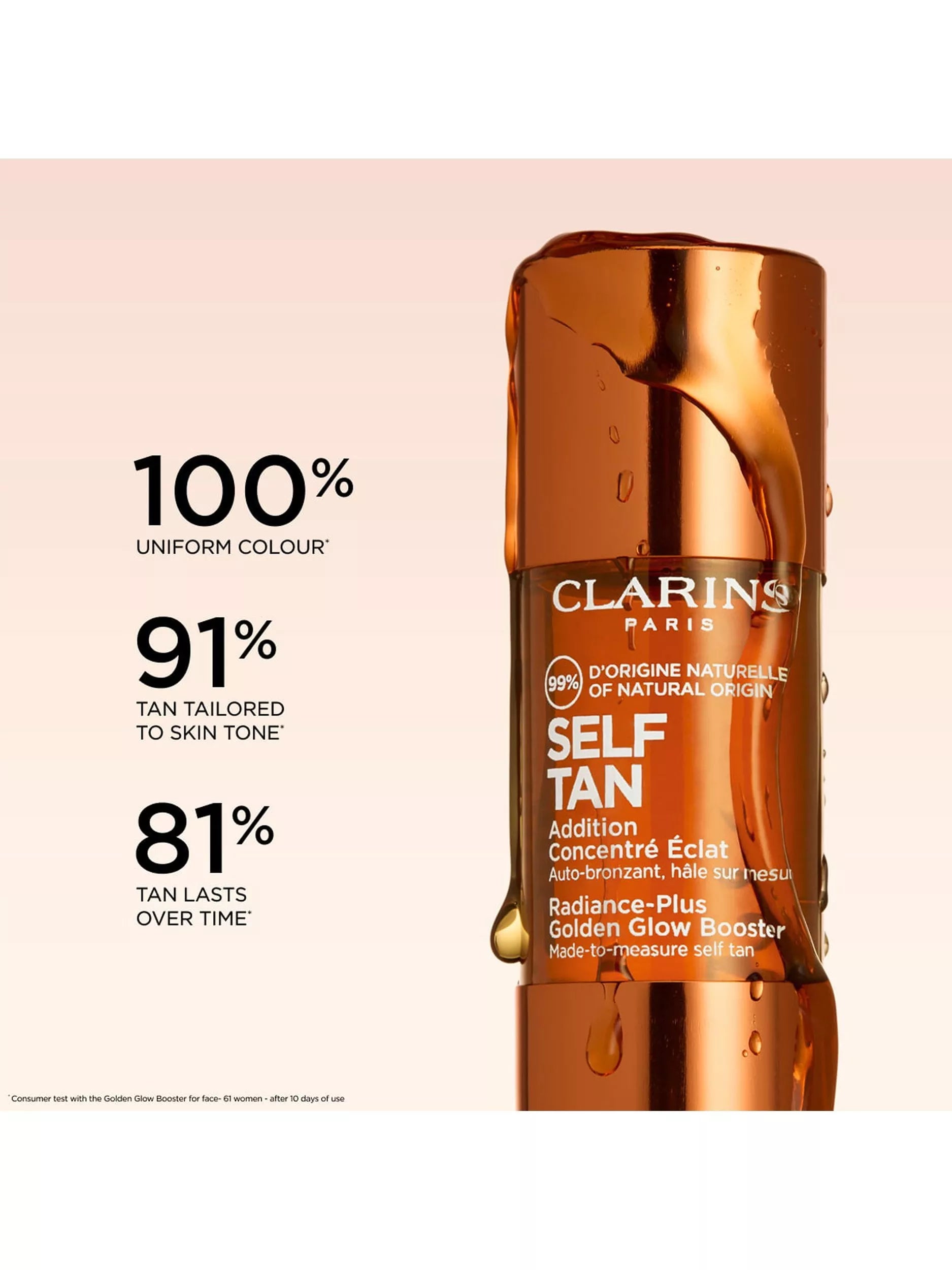 Clarins Golden Glow Booster face tanning drops 15ml, UK version