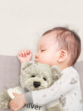 Babyblooms Berkeley Bear personalised soft toy with bear house box, light blue, 20cm high - British product
