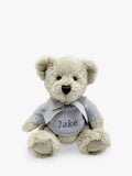 Babyblooms Berkeley Bear personalised soft toy with bear house box, light blue, 20cm high - British product
