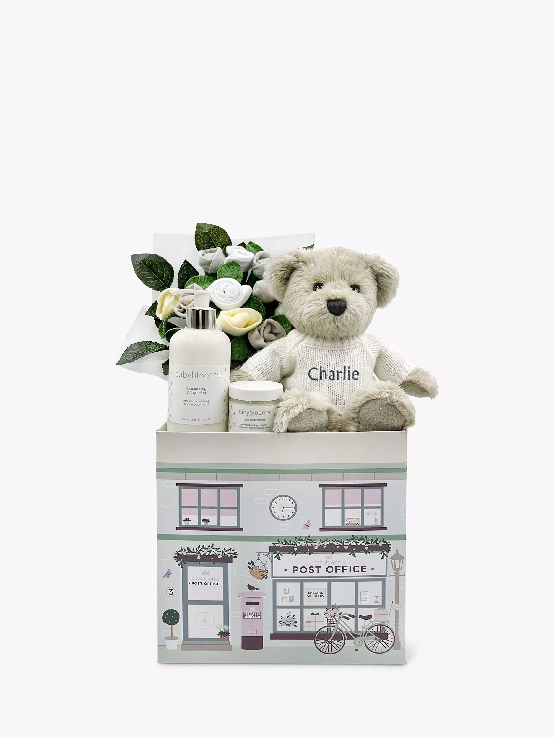 Babyblooms Personalised Berkeley Bear Welcome Baby Hamper, Blue