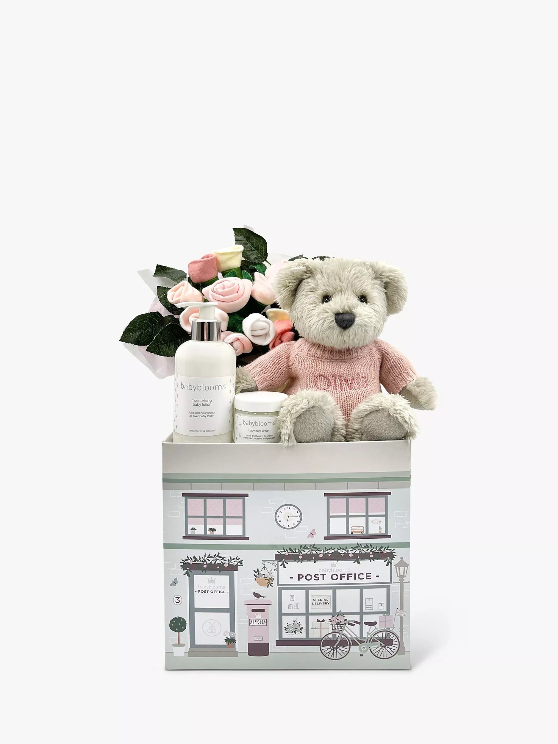 Babyblooms Personalised Berkeley Bear Welcome Baby Hamper, Blue
