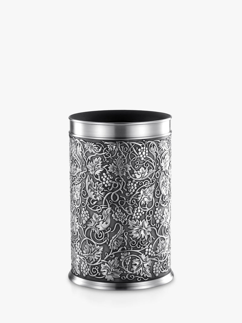 Pewter Bottle Chiller with Insulated Liner and Grape Motif