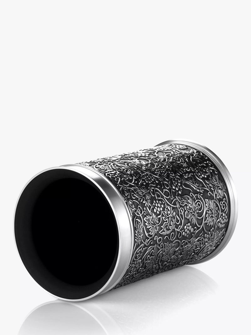 Pewter Bottle Chiller with Insulated Liner and Grape Motif