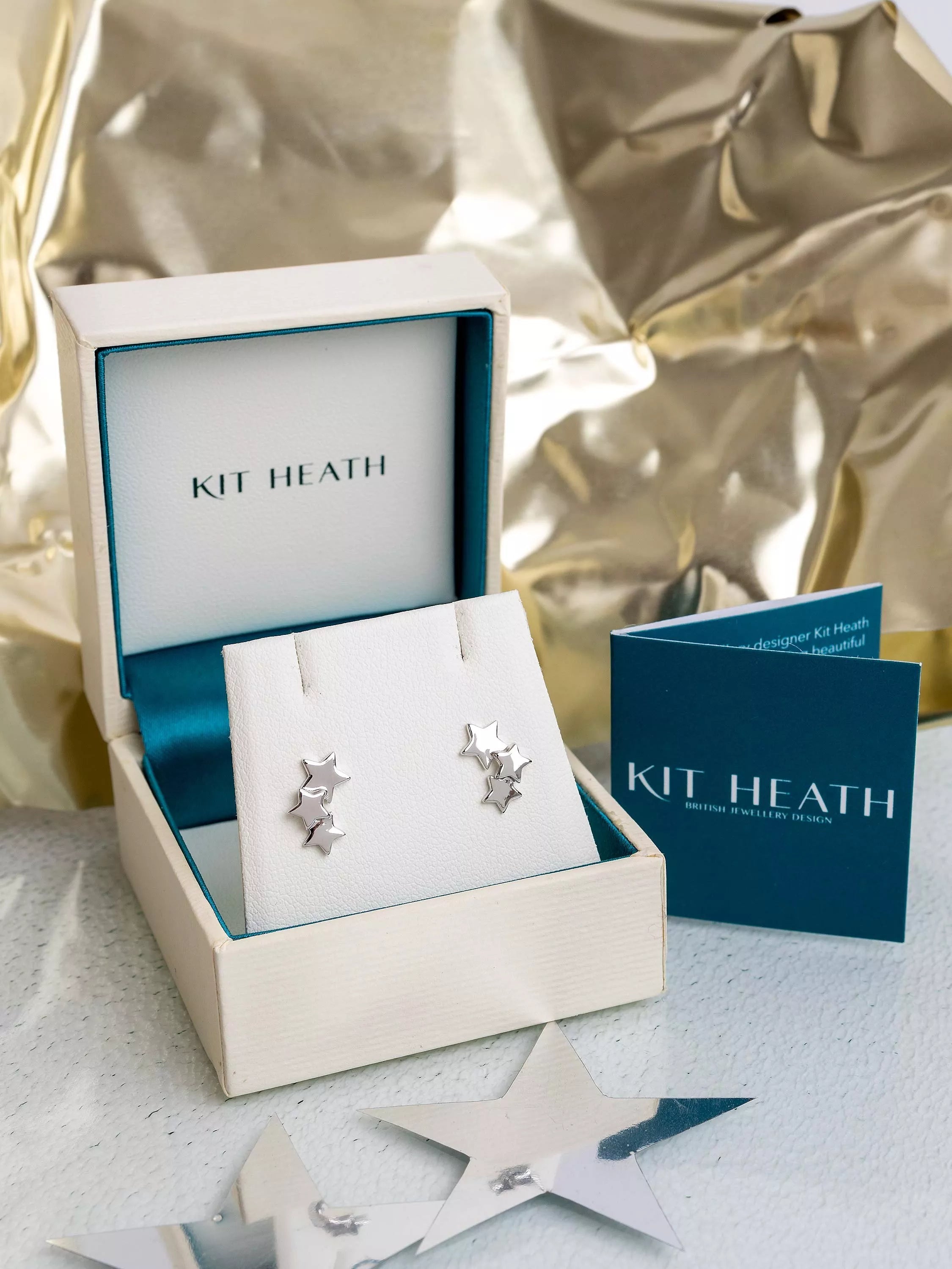 Kit Heath sterling silver star gazer galaxy stud earrings for pierced ears, UK version