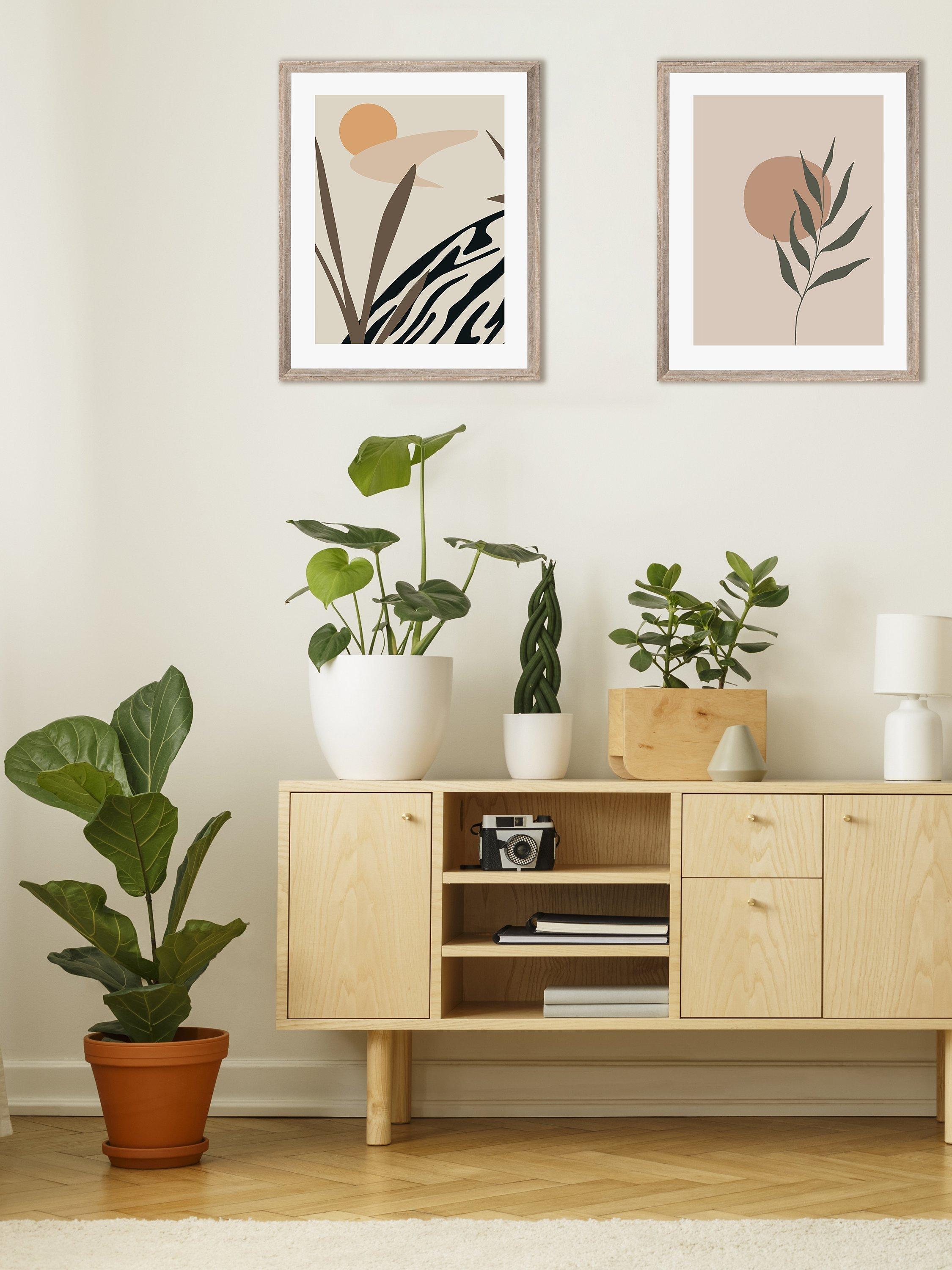 Brookpace Lascelles botanical leaf framed print 57x47cm, UK version