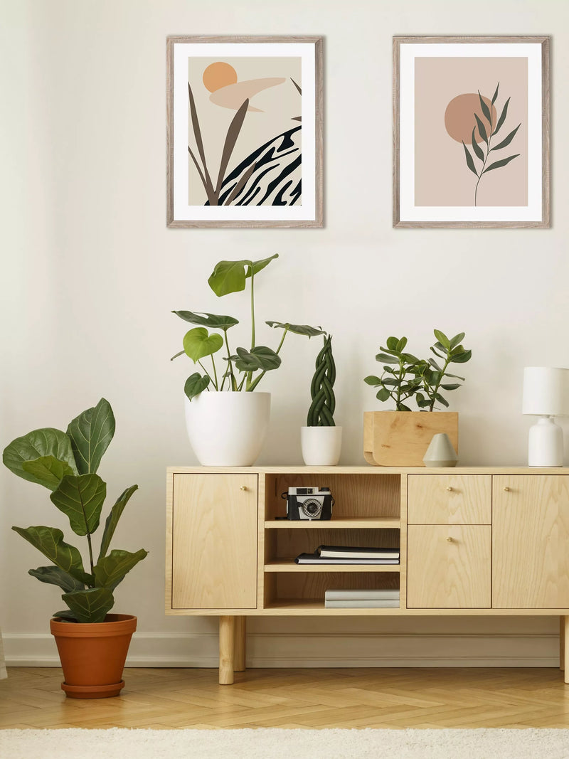 Brookpace Lascelles botanical leaf framed print 57x47cm, UK version
