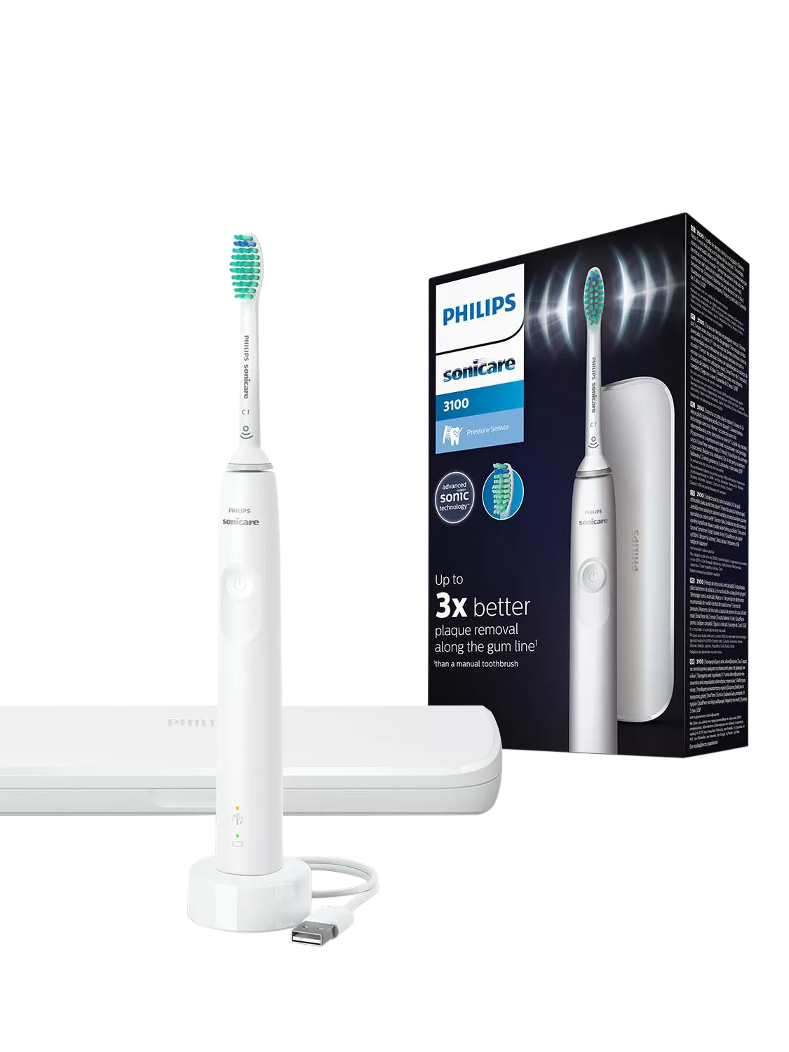 Philips Sonicare Series 3100 electric toothbrush white, imported from the UK