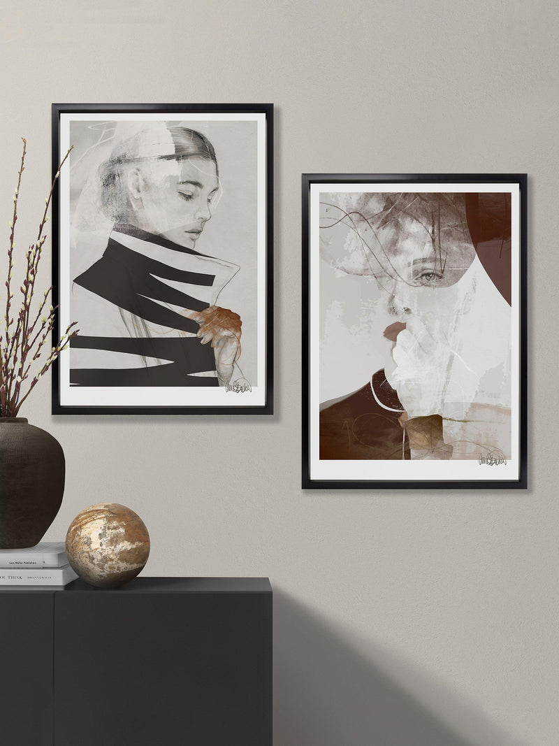 Anna Bulow 'Untold Stories' framed print by Brookpace Lascelles, Grey 73x54cm - British product