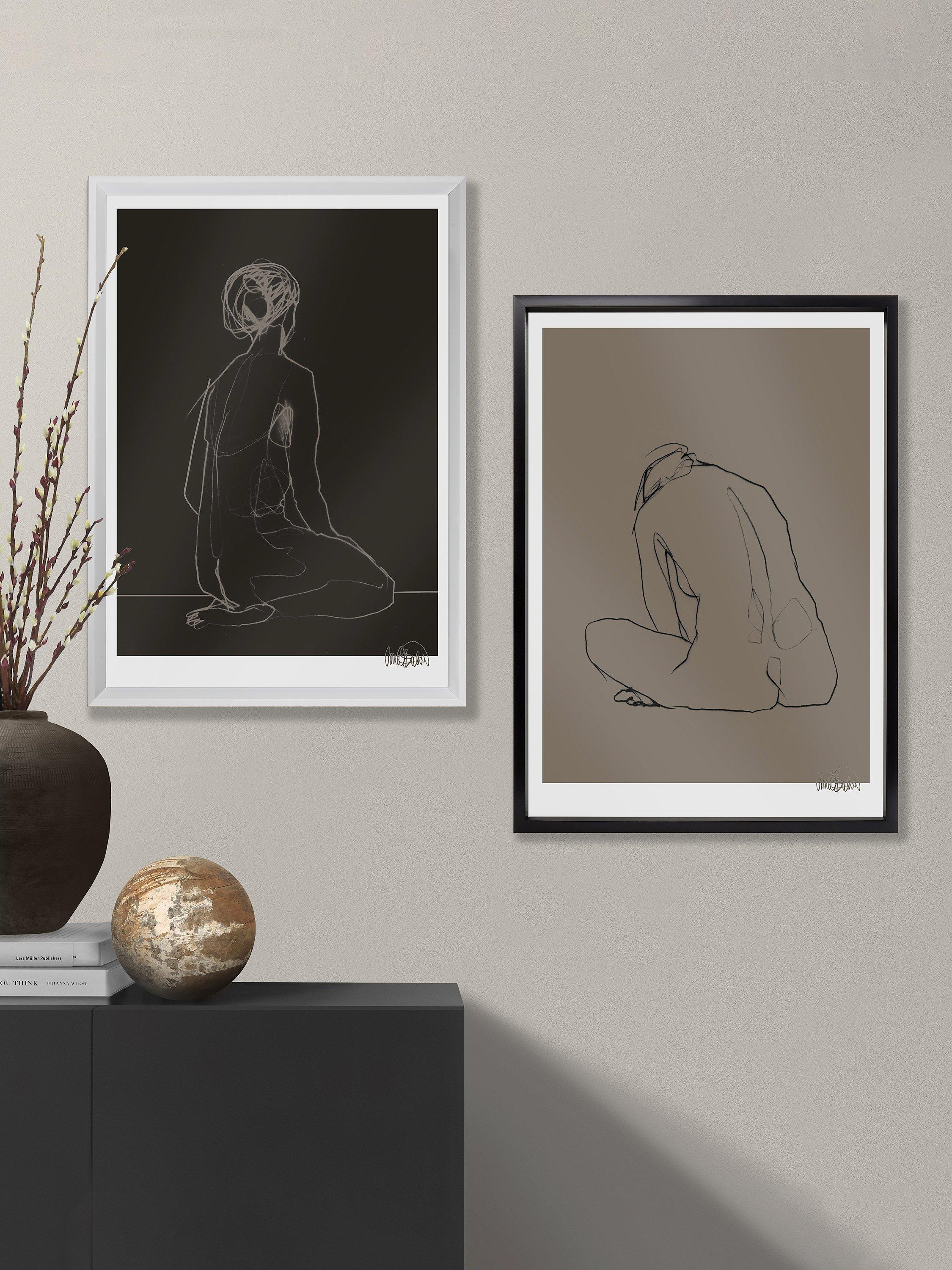 Brookpace Lascelles Anna Bulow Flow 4 framed print 75x55cm - British product