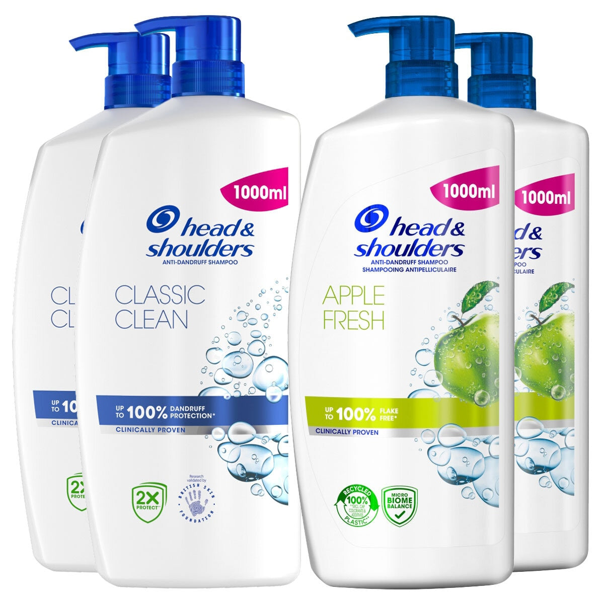Head & Shoulders Classic Clean & Apple anti-dandruff shampoo 2 x 1L, UK version