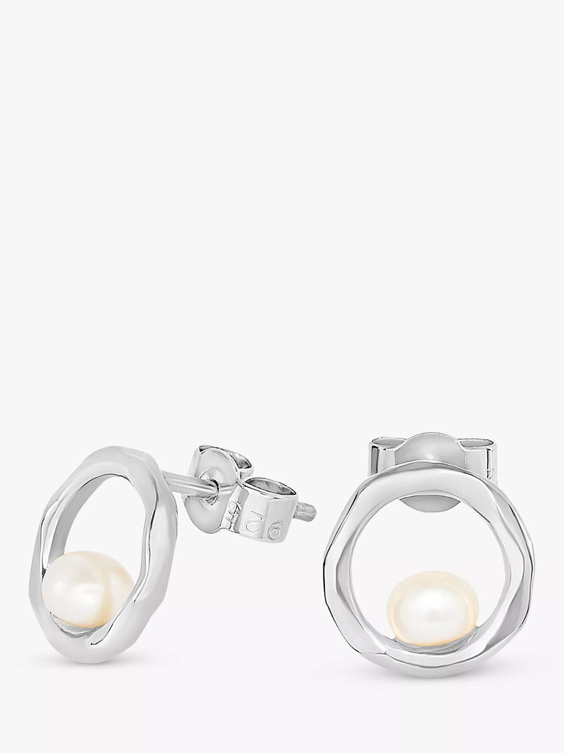 Dower & Hall pearl stud earrings in sterling silver - British product