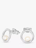 Dower & Hall pearl stud earrings in sterling silver - British product