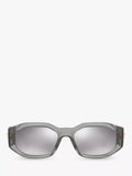 Versace men's irregular sunglasses grey acetate frame mirrored lenses - British product