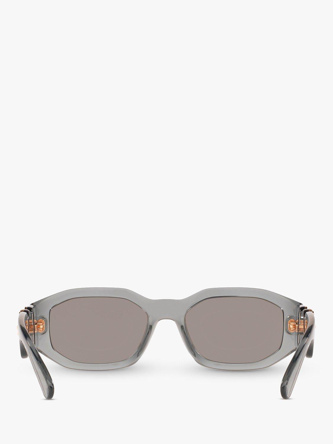 Versace men's irregular sunglasses grey acetate frame mirrored lenses - British product