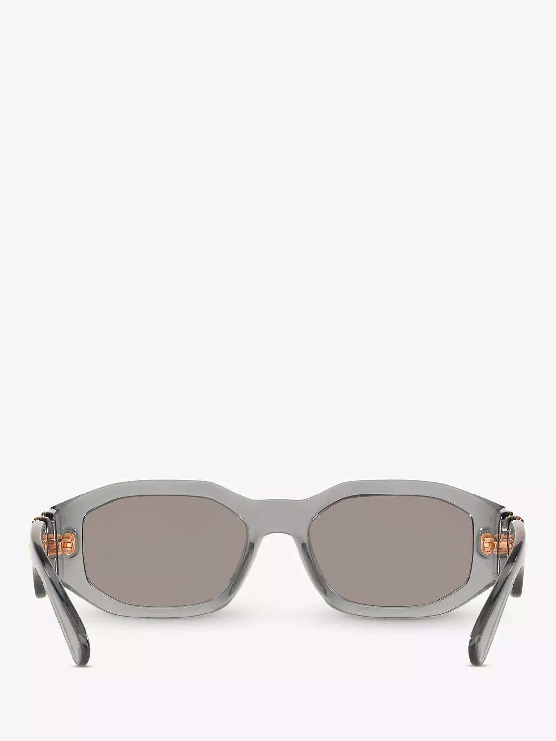 Versace men's irregular sunglasses grey acetate frame mirrored lenses - British product