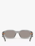 Versace men's irregular sunglasses grey acetate frame mirrored lenses - British product