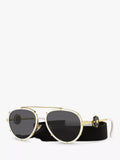 Versace women's aviator sunglasses white on gold, imported from the UK