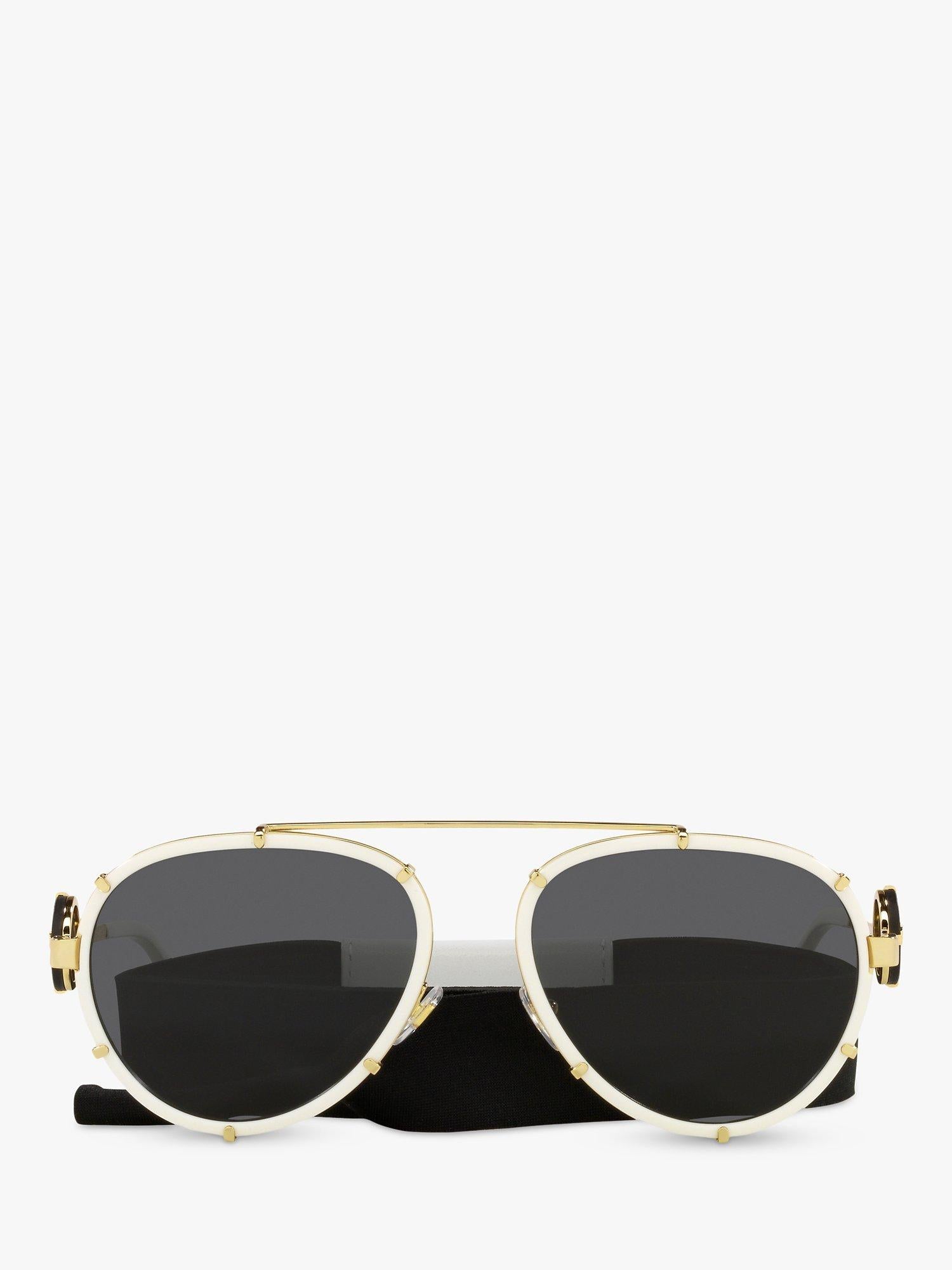 Versace women's aviator sunglasses white on gold, imported from the UK