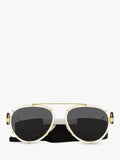 Versace women's aviator sunglasses white on gold, imported from the UK
