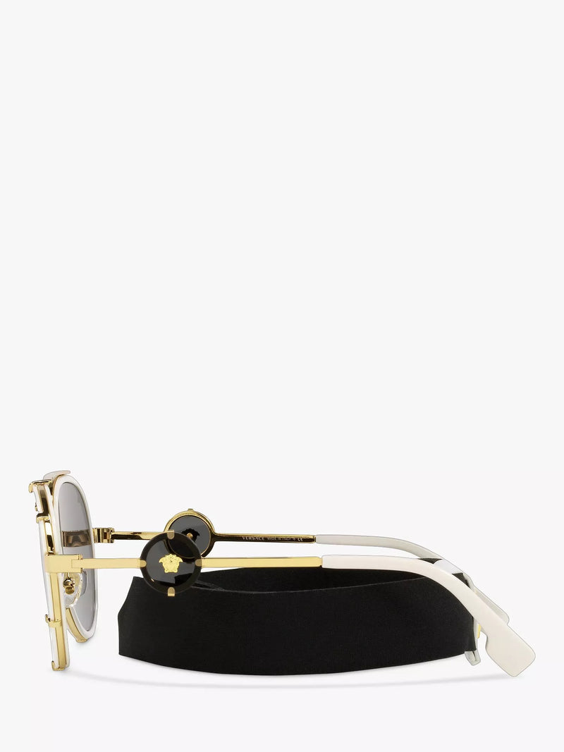 Versace women's aviator sunglasses white on gold, imported from the UK