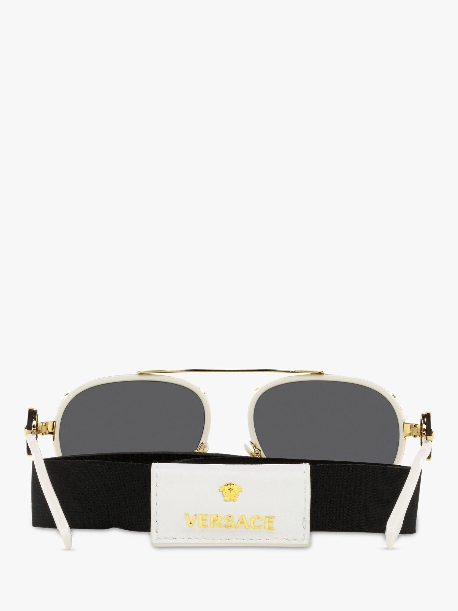 Versace women's aviator sunglasses white on gold, imported from the UK