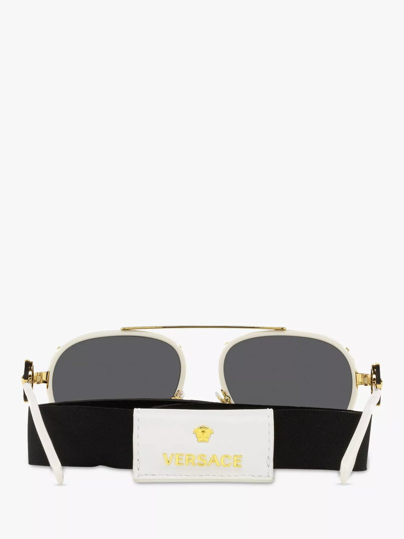 Versace women's aviator sunglasses white on gold, imported from the UK