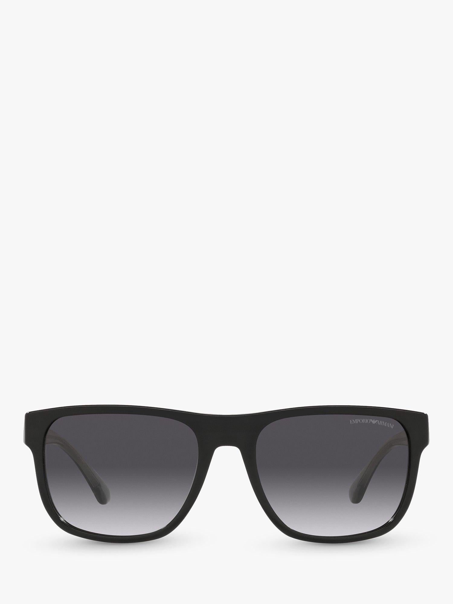 Emporio Armani men's square sunglasses black grey gradient - British product