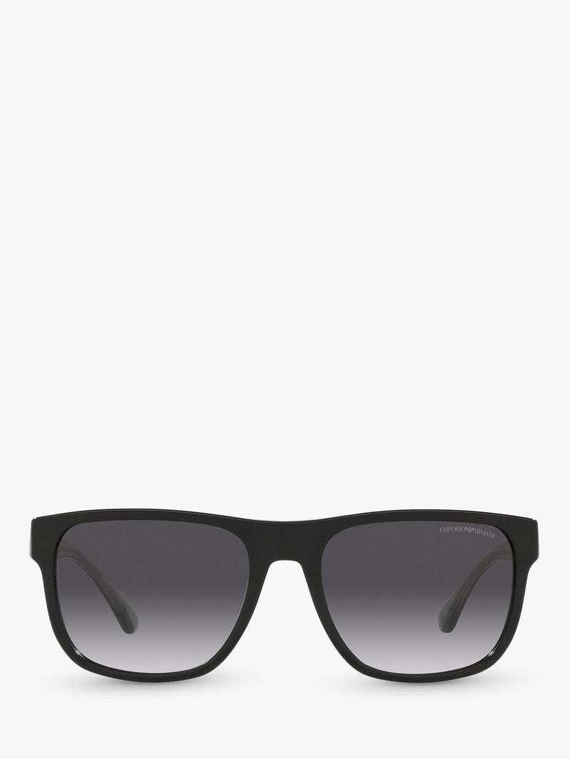 Emporio Armani men's square sunglasses black grey gradient - British product