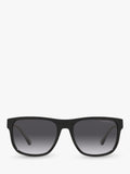 Emporio Armani men's square sunglasses black grey gradient - British product