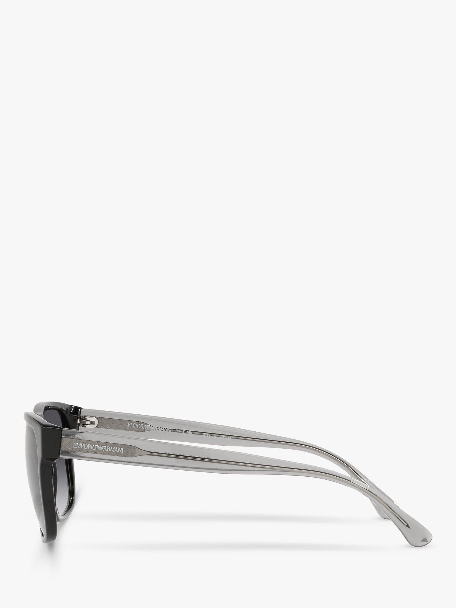 Emporio Armani men's square sunglasses black grey gradient - British product