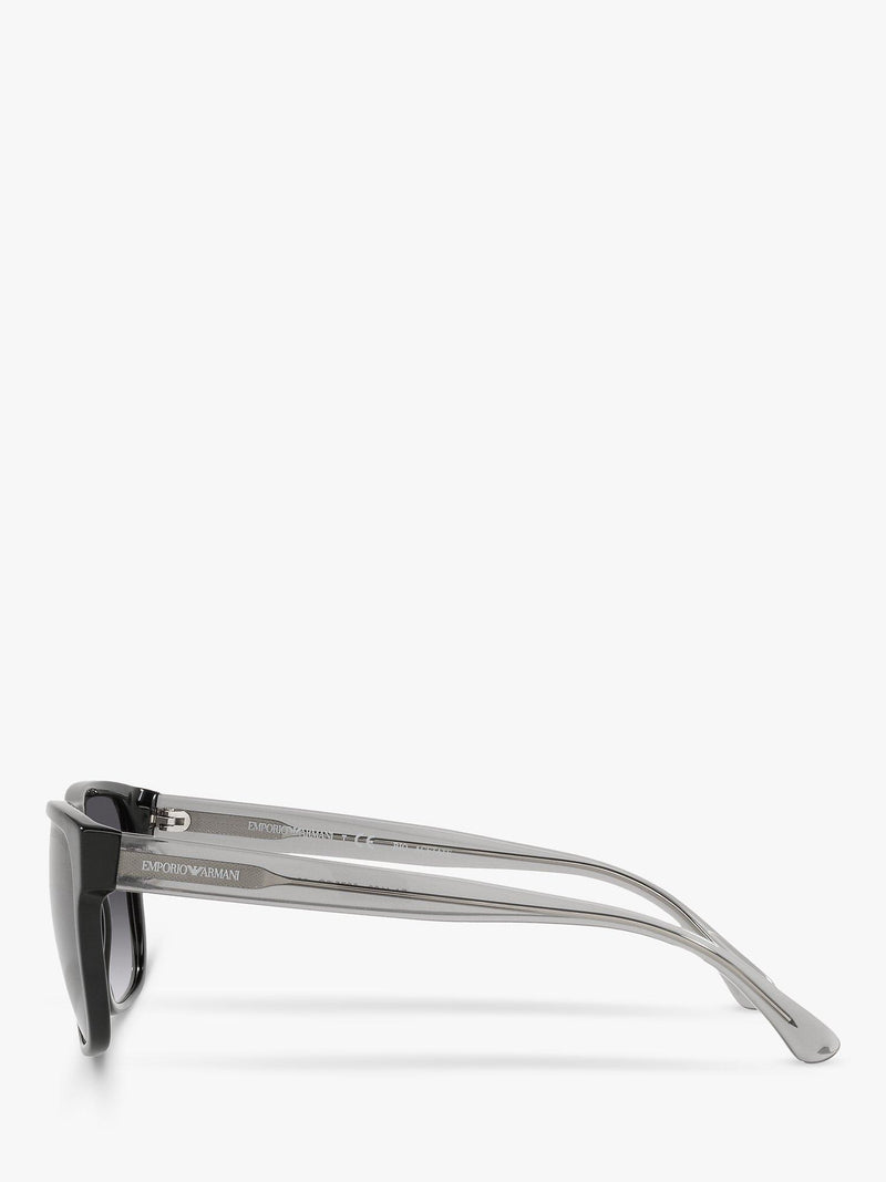 Emporio Armani men's square sunglasses black grey gradient - British product