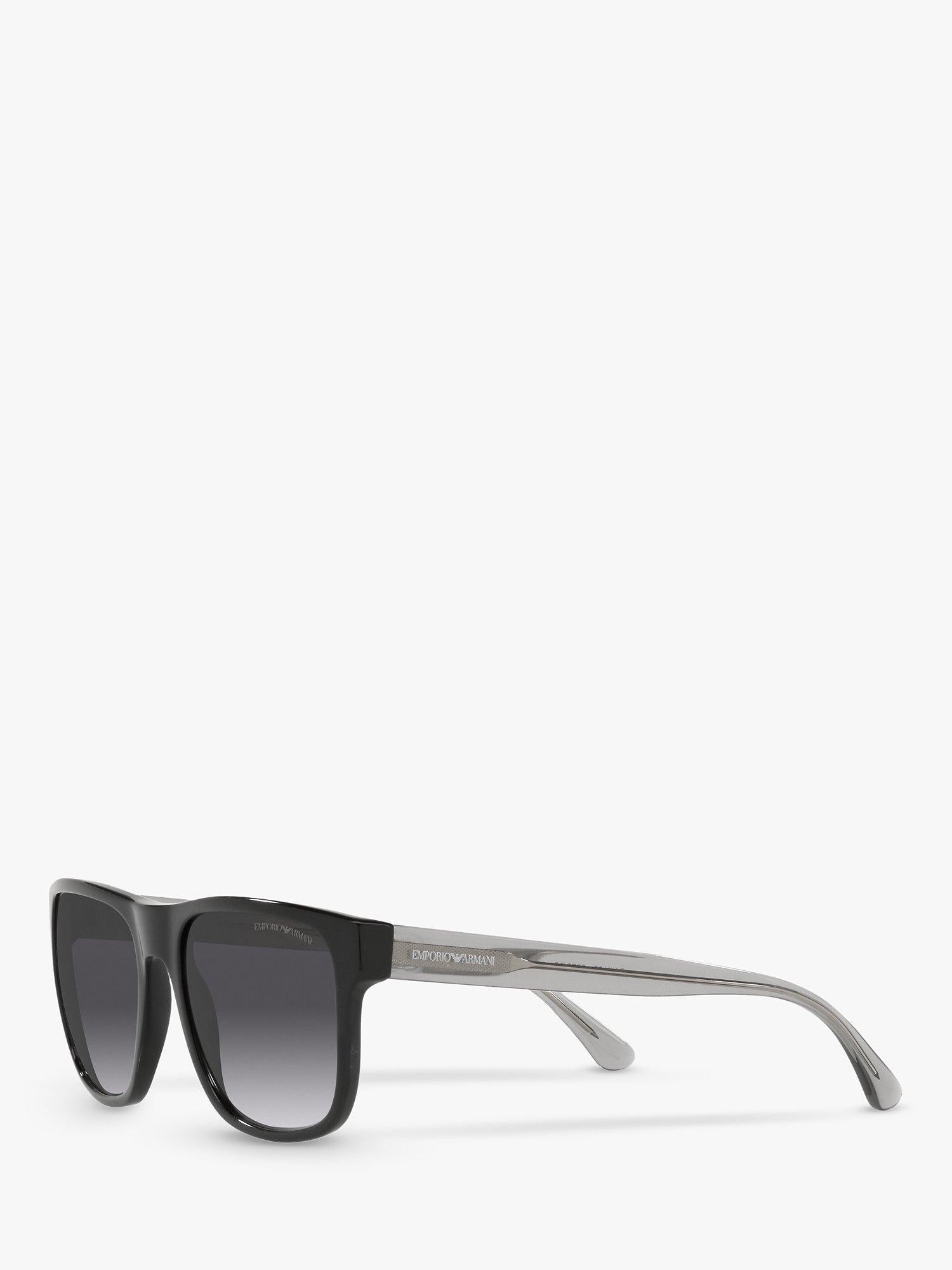 Emporio Armani men's square sunglasses black grey gradient - British product