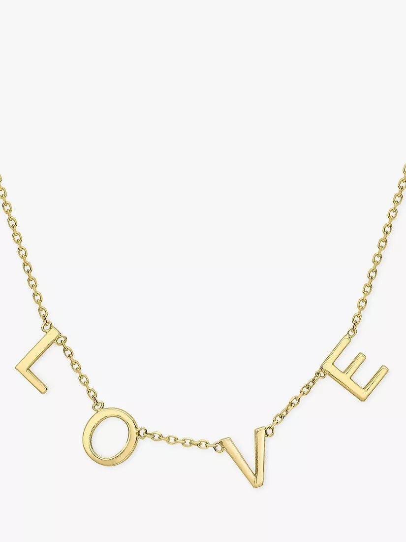 IBB 9ct yellow gold love necklace pendant (British brand)