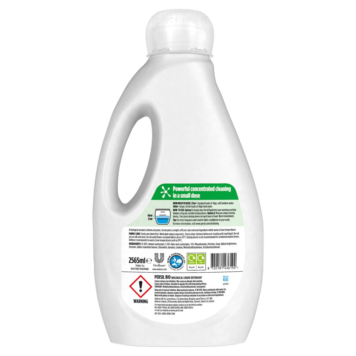 Persil Bio Laundry Liquid, 95 Washes (2.565L) GOODS Costco UK