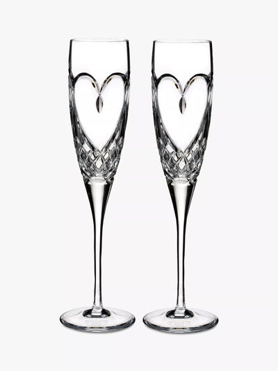 John Lewis Waterford True Love Flutes Klare Champagneglass Sett med 2 148ml - Kjøp online hos McGrocer