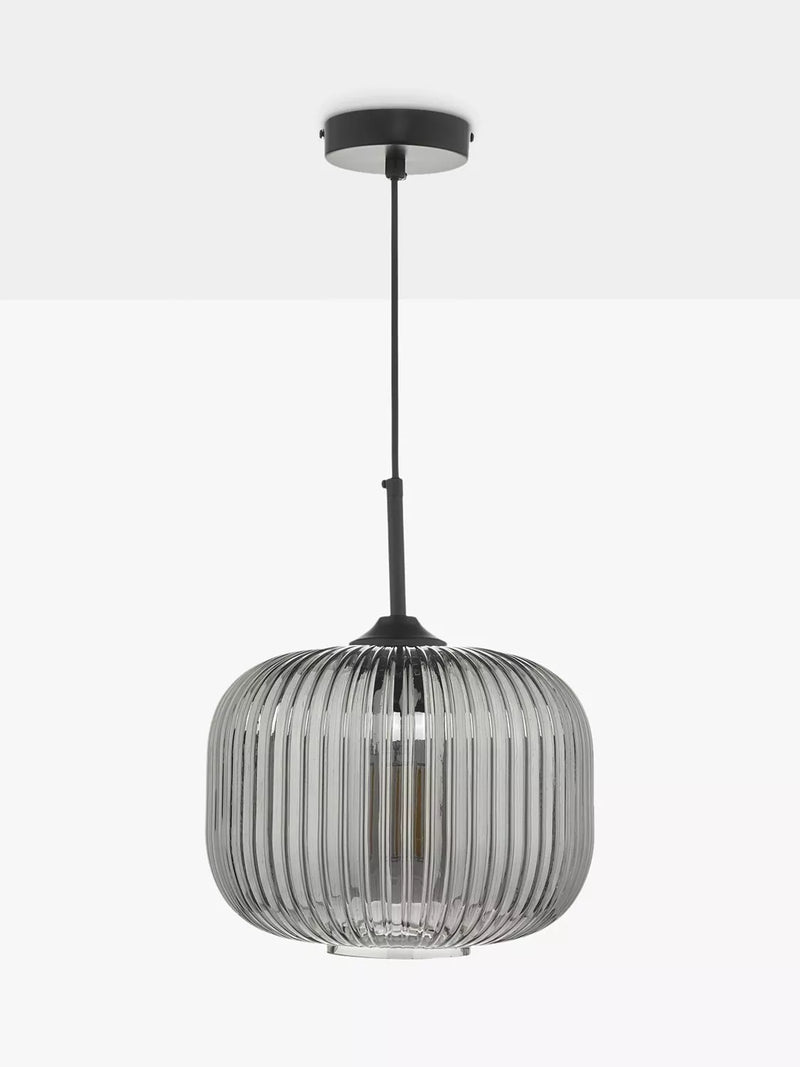 Där Demarius smoked glass pendant light, imported from the UK