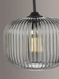 Där Demarius smoked glass pendant light, imported from the UK
